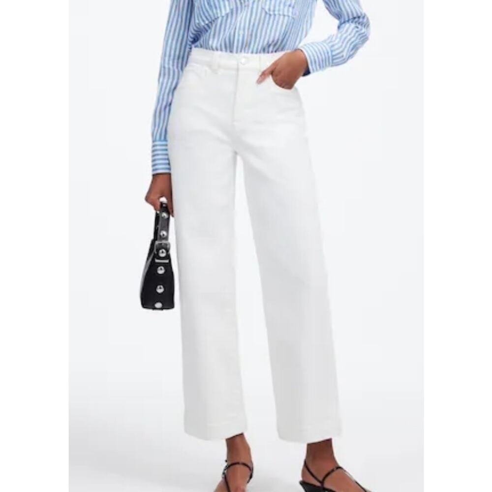 Madewell Perfect Vintage Wide-Leg Crop Jeans Size 26 White
